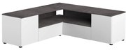 Tavolo TV grigio e bianco in cemento 130x46 cm Angle - TemaHome