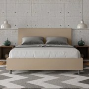 Letto contenitore imbottito 160x190 similpelle tortora Adele