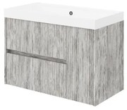 Mobile sottolavabo e lavabo Portofino per vasca centrale grigio antico in mdf L 80 x H 51 x P 40 cm, 1 anta 2 cassetti