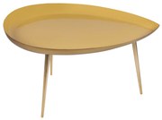 Tavolino basso design in acciaio laccato giallo DROP