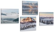 Set di quadri – Paesaggio invernale innevato