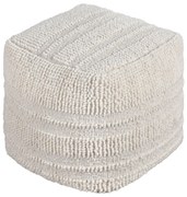 TESSA - pouf in lana avorio con decoro 40 x 40