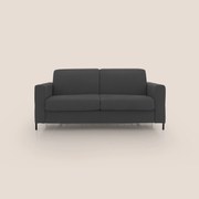 Ortensia divano letto materasso H18 cm con piedi alti in elegante microfibra smacchiabile T11 nero