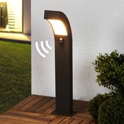 Lucande lampioncino LED Lennik, sensore, 60 cm, antracite