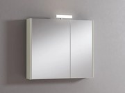 Pensile con luce Akira laccato lucido grigio nuvola L 80 x H 70 x P 15.5 cm