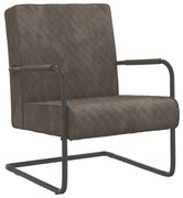 Sedia A Sbalzo Grigio Chiaro İn Velluto /