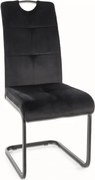 Sedia Axo in velluto nero Blu19