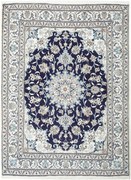 Nain Tappeto 200x150 Blu (Iran) Annodato A Mano