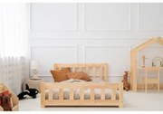 Letto per bambini in legno di pino di colore naturale 120x200 cm CPN - Adeko