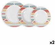 Set di Stoviglie La Mediterránea Palma Rotonda 18 Pezzi (2 Unità)