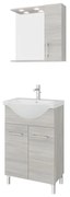 Mobile bagno da terra con lavabo e sifone L 55 x H 81.5 x P 50.5 cm legno grigio in truciolare, 2 ante per vasca centrale Symoa