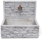 Lavello In Pietra Ricostruita Da Giardino Con Frontale 45x35x40,5 Q-Meseta Grigio KAM
