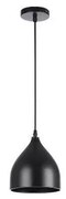 Lampadario a sospensione con filo COMO 1xE27/60W/230V diametro 17 cm nero