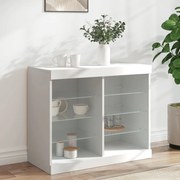 Credenza con luci led bianca 81x37x67 cm