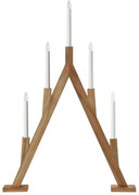 Markslöjd 706161 - Candelabro natalizio BJURFORS 5xE10/3W/230V marrone