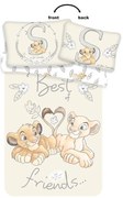 Set copripiumino e federa da bambini giallo chiaro in cotone per culla 100x135 cm Lion King "Best Friends" – Jerry Fabrics
