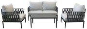 CASCADA - salotto outdoor con struttura in alluminio grigio chiaro, antracite o naturale