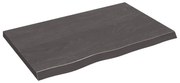 Ripiano muro grigio scuro 80x50x4 cm massello rovere trattato