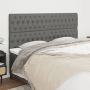 Testiera 4 pz grigio scuro 90x7x78/88 cm in tessuto