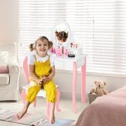 Costway Tavolo attività per bambini e 2 sedie con contenitore, Tavolo da  costruzione a doppia faccia 2 cassetti Bianco