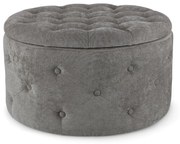 Pouf contenitore porta scarpe ERNESTINE in tessuto grigio scuro