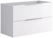 Base per mobile bagno Brera 2 cassetti P 45.5 x L 99.5 x H 60 cm laccato opaco bianco