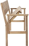 Panca da giardino in acacia con braccioli pieghevole Solaris NATERIAL, 2 posti, seduta beige