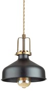 Sospensione Industrial-Minimal Eris-2 Metallo Nero 1 Luce E27