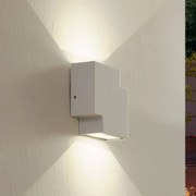 Lindby Applique da esterno a LED Fendir, bianco, alluminio, 10,5 cm