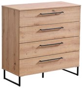 DODO - cassettiera moderna 4 cassetti colore rovere