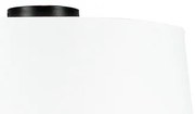 Plafoniera nero opaco con paralume bianco 45 cm - Combi
