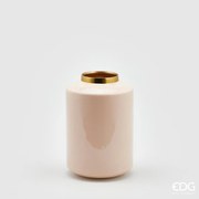 EDG - Enzo De Gasperi vaso elegante charm in metallo h 28 rosa chiaro collo oro