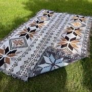 Coperta da picnic in stile BOHO con motivo azteco 130 x 180 cm