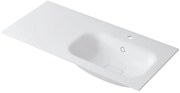 Lavabo a incasso rettangolare vasca a destra L 100.5 x H 15 x P 46 cm in resina bianco opaco