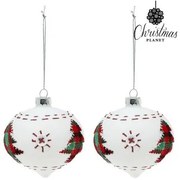 Palle di Natale 45200 8 cm (2 uds) Bianco