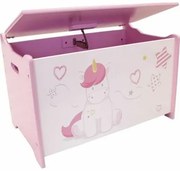 Baule Fun House Unicorn Rosa Bianco Legno