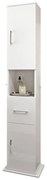 Colonna per mobile bagno Simona 1 cassetto 2 ante P 40 x L 31.6 x H 190 cm bianco pvc