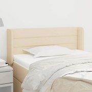 Testiera ad orecchio crema 93x16x78/88 cm in tessuto