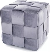 Pouf Casel Velvet in velluto color grigio – 42x42x42 cm