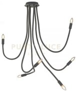 Plafoniera lover nera 6 luci attacco e14 18x18x100cm in metallo e s...