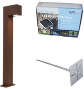 Lampada da esterno marrone ruggine con picchetto e pressacavo 65cm IP44 - Baleno