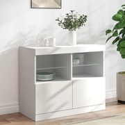 Credenza con luci led bianca 81x37x67 cm