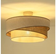 Duolla - Lampadario a plafone KOBO 1xE27/15W/230V diametro 45 cm beige/marrone/bianco