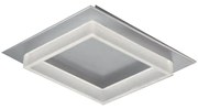 Plafoniera Contemporanea Square Metallo Grigio Perla Led 28W