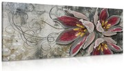 Stampa su tela – Fiori con perle
