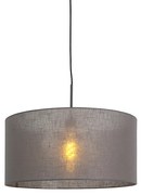 Lampada a sospensione moderna nera con paralume grigio 50 cm - Combi 1