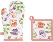 Set guanto e presina forno fiori Floral