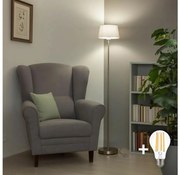 Brilagi - Lampada da terra LED CERIA 1xE27/40W/230V diametro 30 cm bianco/cromo opaco