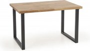 Tavolo Radus 140x85 cm in legno massello - rovere naturale/nero