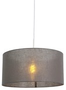 Lampada a sospensione rustica bianca con paralume grigio 50 cm - Combi 1